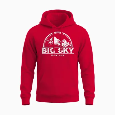 Big Sky Montana Unisex Hoodie - Red
