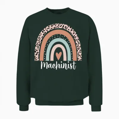 Machinist Rainbow Leopard Funny Machinist Unisex Sweatshirt - Forest
