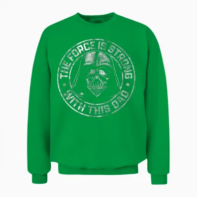 Star Wars Father's Day Darth Vader Strong Force Dad Disney+ Unisex Sweatshirt - Irish Green