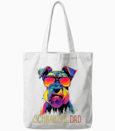 Motif Schnauzer Amusant Pour Hommes Et Femmes Amoureux Des Chiens Tote Bags - White