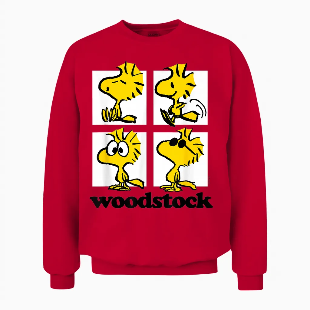 Peanuts - Woodstock Grid Unisex Sweatshirt in Red