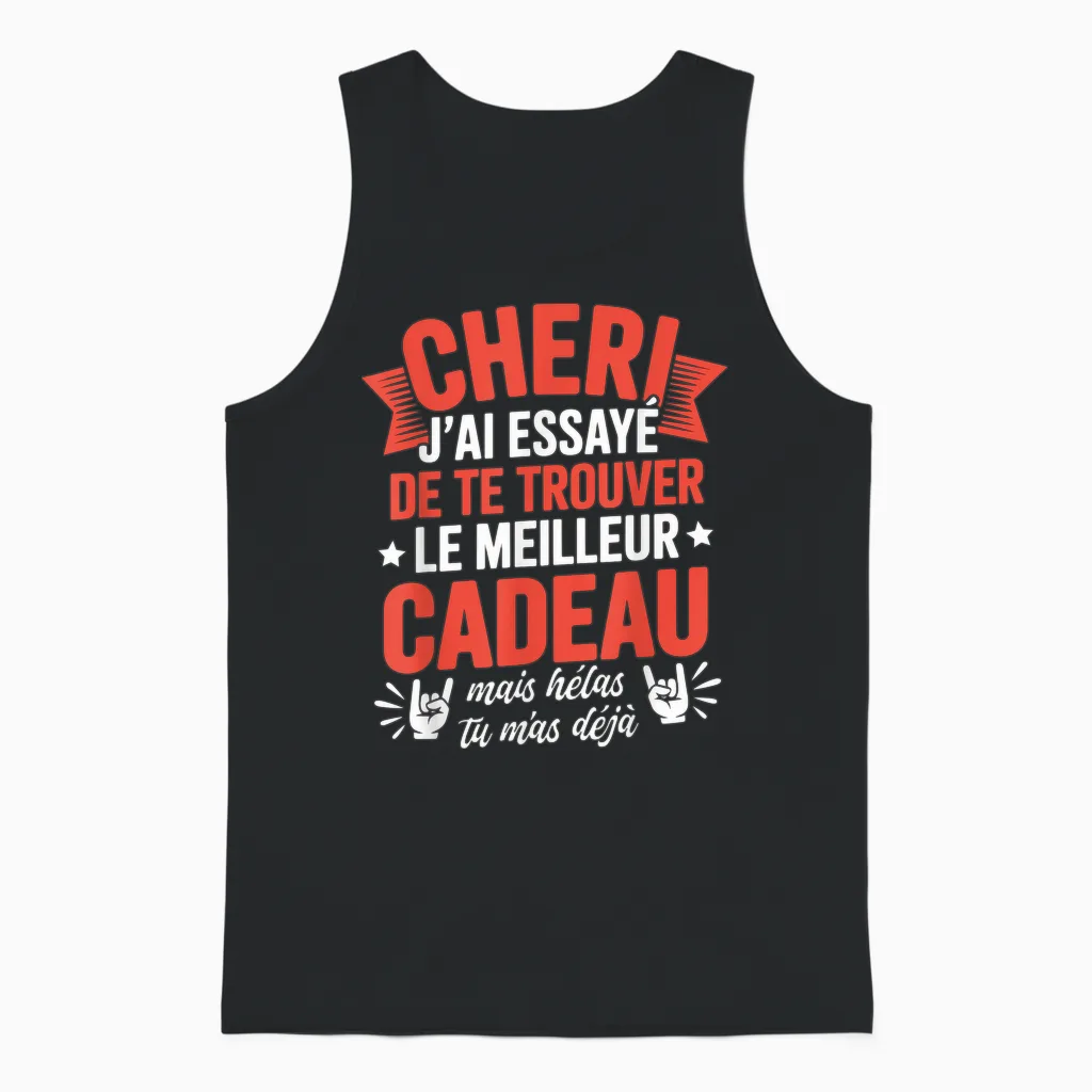 Valentine's Day Funny Idea Love Humour Couple Unisex Tank Top in Black