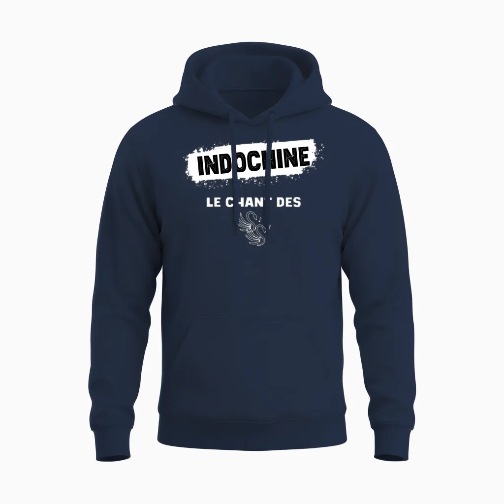 Indochine Swans Men Women and Children Long Sleeve, Black, S Unisex Hoodie in Navy