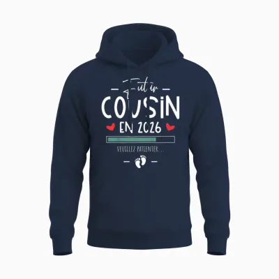 Child Future Cousin 2026 Announcement Pregnancy You Will Be Future Cousin Unisex Hoodie - Navy