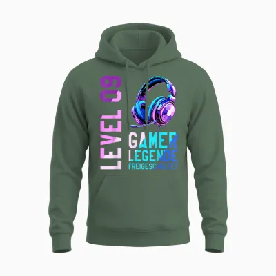 9. Geburtstag Junge Mädchen Gaming Level 9 Jahre Unisex Hoodie - Military Green