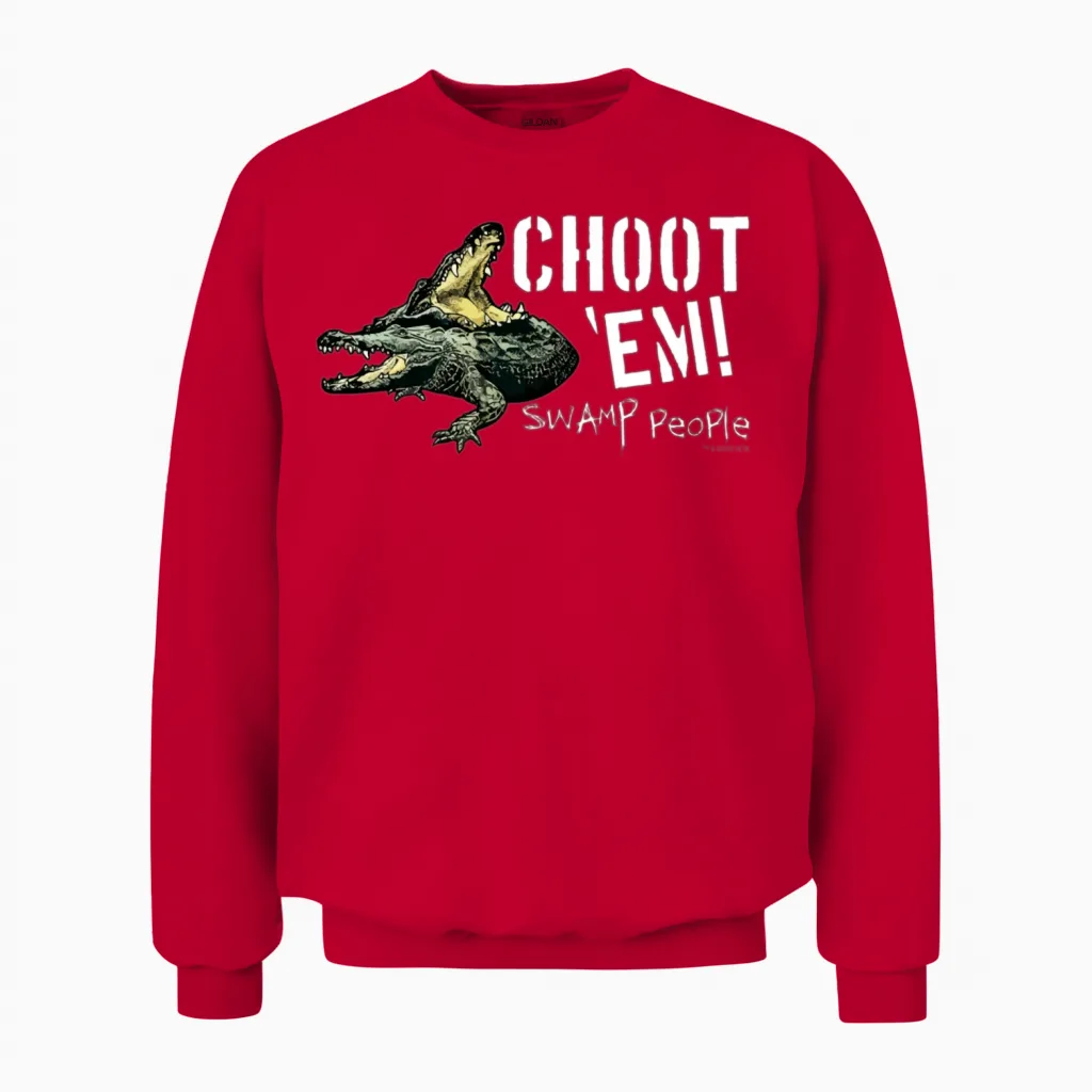Swamp People Choot Em Birthday Christmas Gift Unisex Sweatshirt in Red