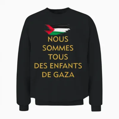 We Are All Children of Gaza Pro Palestine Activist T-Shirt, Black, S Unisex Sweatshirt - Black