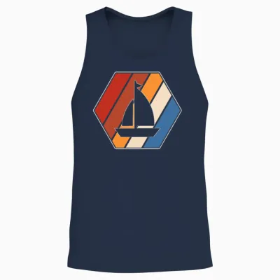 Sailing Retro Unisex Tank Top - Navy