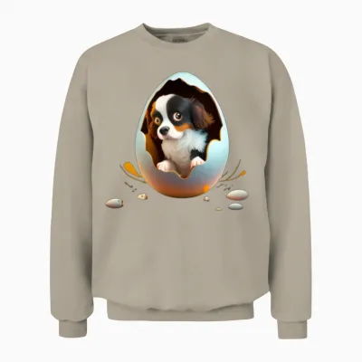 Dog in the Egg Unisex Sweatshirt - Sand