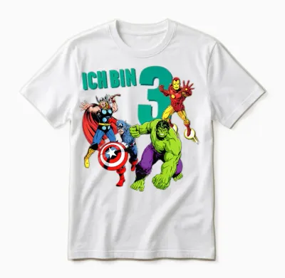 Kinder Marvel Avengers Geburtstag 3 Jahre Unisex T-Shirt - White