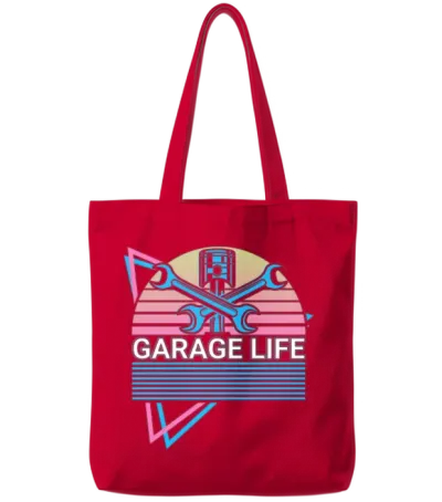 Funny Mechanic Retro Tote Bags - Red