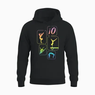 10th Birthday Gymnastics Girls Acrobatics Handstand Unisex Hoodie - Black
