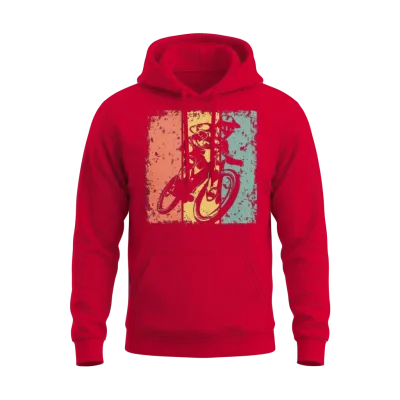 Biking Retro Unisex Hoodie - Red