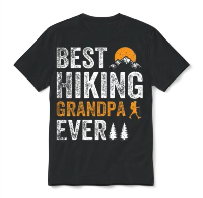 Best Hiking Grandpa Ever - Outdoor Hiking Grandpa Unisex T-Shirt - Black