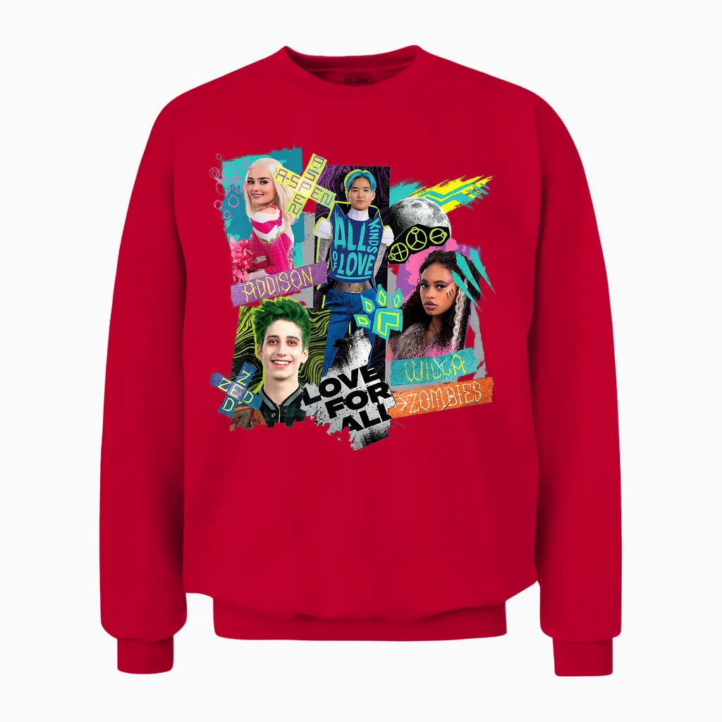 Disney Channel Zombies 3 Love for All, All Kinds of Love Unisex Sweatshirt in Red