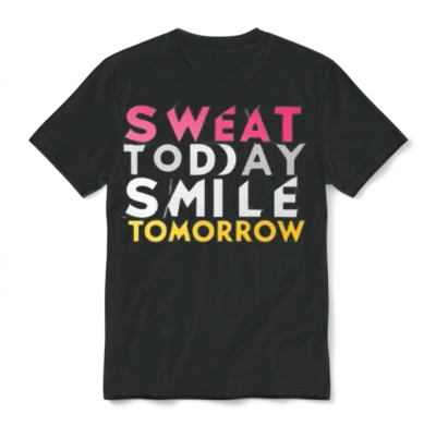 Create a Gym Design with the Words Sweat Today 1 Unisex T-Shirt - Black