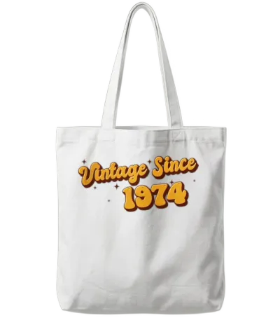 Vintage Since 1974 49 Years Old - Groovy 49th Tote Bags - White