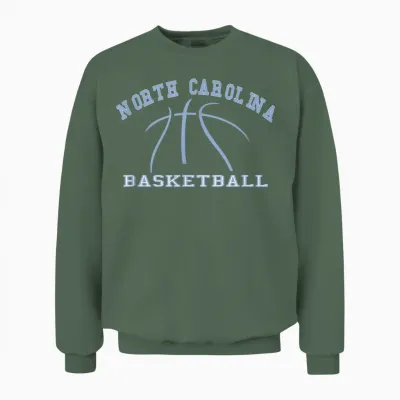 North Carolina Basketball T-Shirts Fan Apparel Hoops Gear Unisex Sweatshirt - Military Green