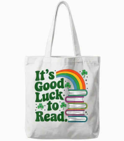 It's Good Luck to Read St Patricks Day Teacher Librarian Tote Bags - White