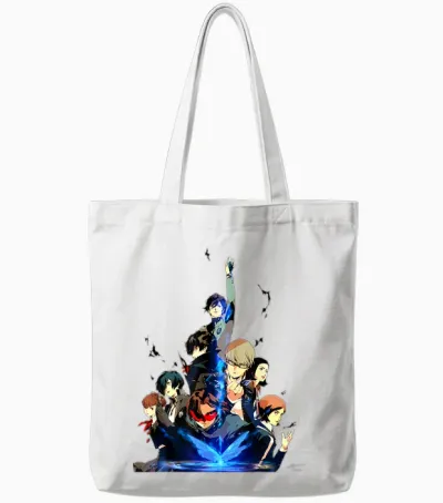 Persona 30th Anniversary Key Art (white Logo) Atlus Tote Bags - White