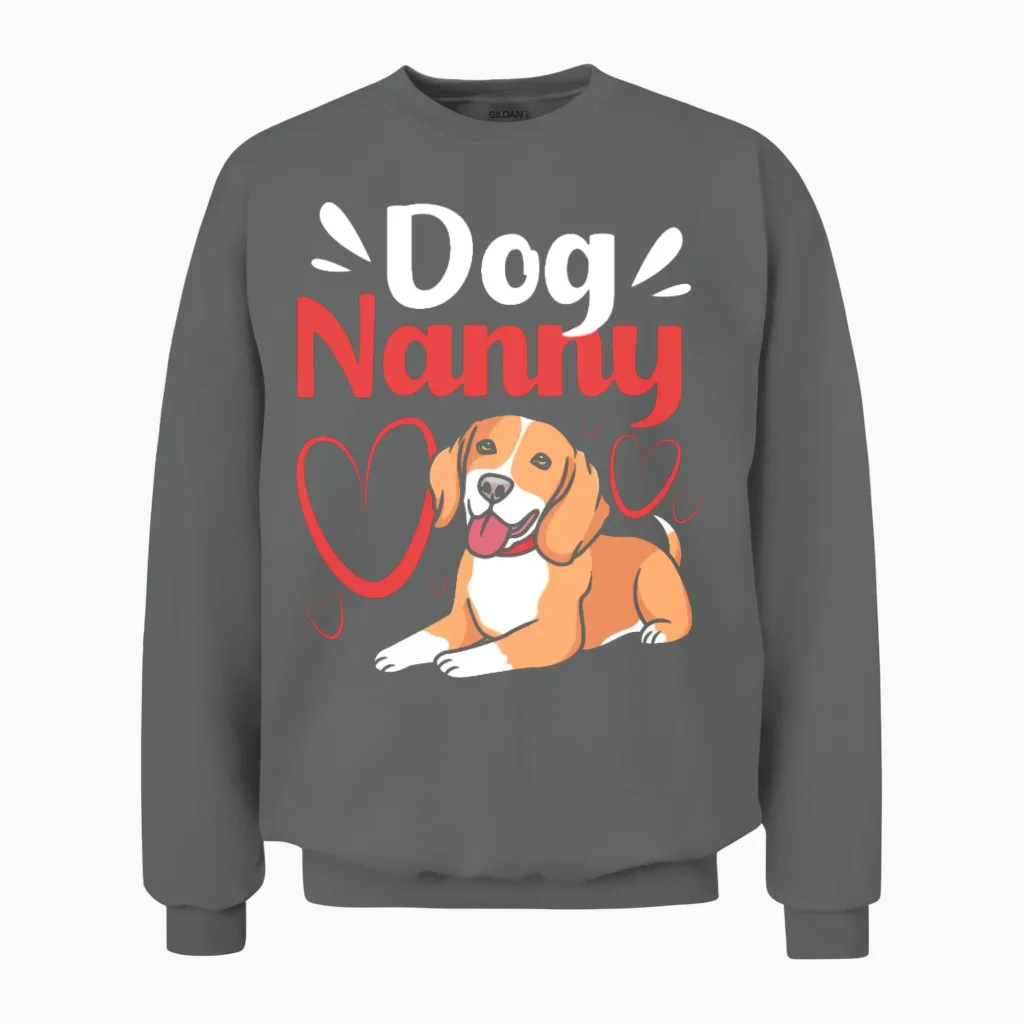 Funny Dog Nanny for Pet Dog Sitter Unisex Sweatshirt in Graphite Heather