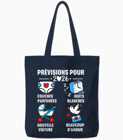 Man Soon Dad 2026 Announcement Humor, Gift Future Dad 2026 Tote Bags - Navy