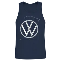 Volkswagen Blue Vw Logo as Construction Graphic Unisex Tank Top - Navy – 2