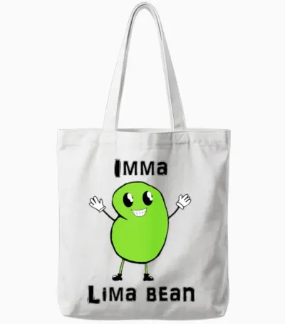 Imma Lima Bean Tote Bags - White