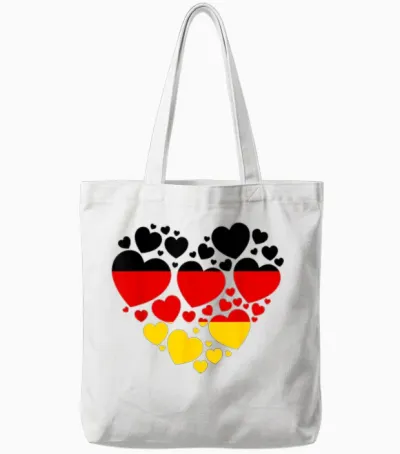 Deutschland Flagge Herz Idee Für Frauen & Deutsche Flagge Erbe Tote Bags - White