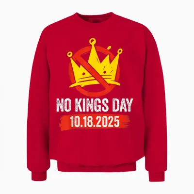 No Kings Day Patriotic No Kings 2025 Unisex Sweatshirt - Red