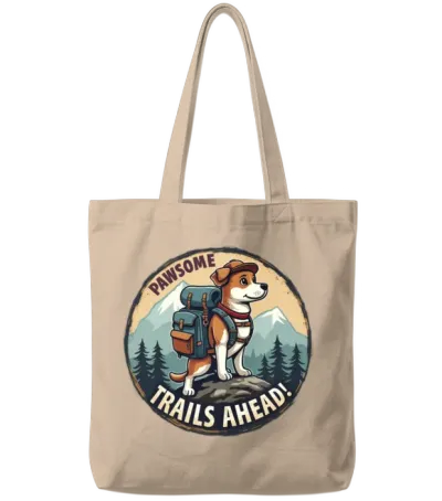 Hiking Buddies - Dog Lover Design Tote Bags - Natural