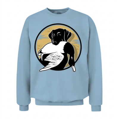 A Dog with Duck Unisex Sweatshirt - Light Blue