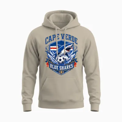 Cape Verde Flag Shark Cape Verdean Roots Cabo Verde Pride Unisex Hoodie - Sand