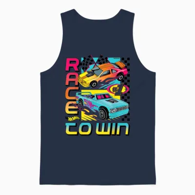 Hot Wheels — Rennen Um Den Sieg in Flammenden Autos Unisex Tank Top - Navy