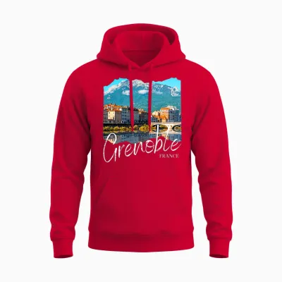 France Grenoble T-Shirt Haut De Gamme Unisex Hoodie - Red