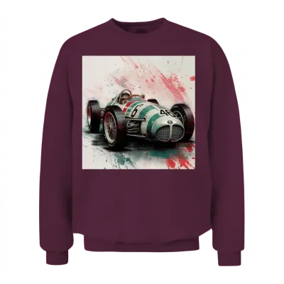 Vintage Retro Race Car Unisex Sweatshirt - Maroon