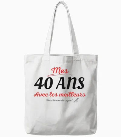 To Sign 40 Years Anniversary Gift Anniv 40 Years Signature T-Shirt, White, S Tote Bags - White