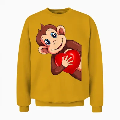 Affen äffchen Mädchen Kinder Damen Unisex Sweatshirt - Gold