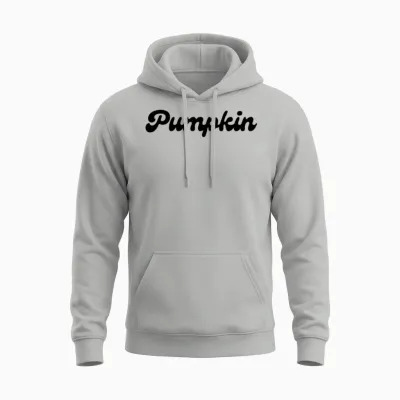 Pumpkin Retro Style Letters Unisex Hoodie - Ash
