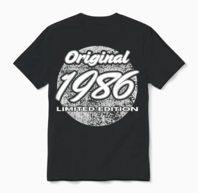 40e Anniversaire Homme Femme 40 Ans 1986 Cadeau Drôle Unisex T-Shirt - Black