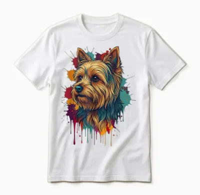 Yorkshire Terrier Coloré Unisex T-Shirt - White