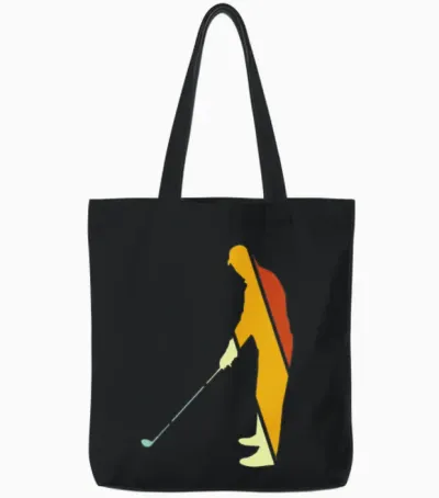 Golf Retro Tote Bags - Black