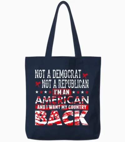 American - Not a Democrat Not a Republican I'm A Tote Bags - Navy
