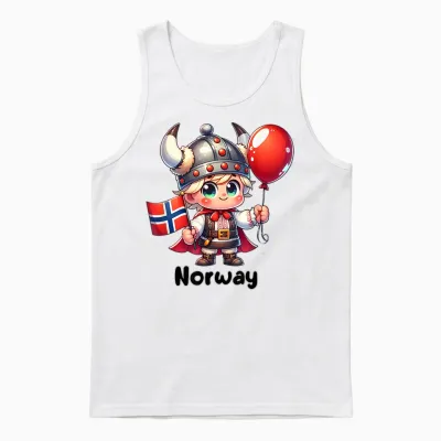 Norwegen Flagge Für Kinder, Norwegen T-Shirt, Norwegische Flagge Mädchen Unisex Tank Top - White