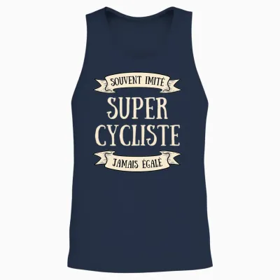 Super Cycliste Imité Humour Idée Cadeau Personnalisé Vélo T-Shirt Haut De Gamme Unisex Tank Top - Navy