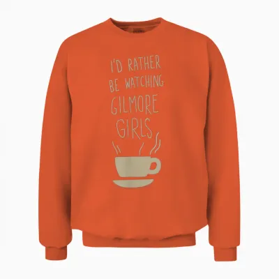 Gilmore Girls I'd Rather Be Watching Handwritten Tv Show Unisex Sweatshirt - Orange