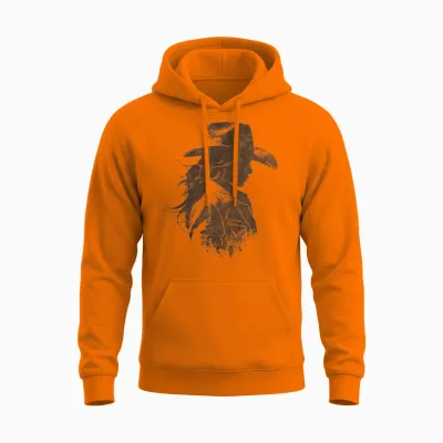 Western Aesthetic Vintage Cowgirl Rustic Country Graphic T-Shirt, Grey, S Unisex Hoodie - Safety Orange