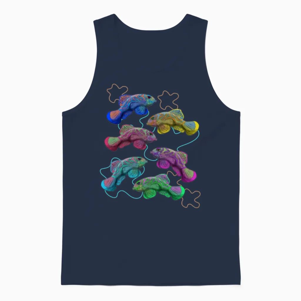 Sea Fish Aquarium Unisex Tank Top in Navy