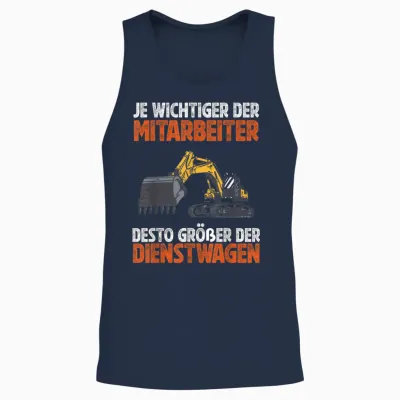 Mann Baggerfahrer Kleidung - Herren T-Shirt, Schwarz, S, Klassisch, Kurzarm, Witziges Bagger Bauarbeiter Design Unisex Tank Top - Navy