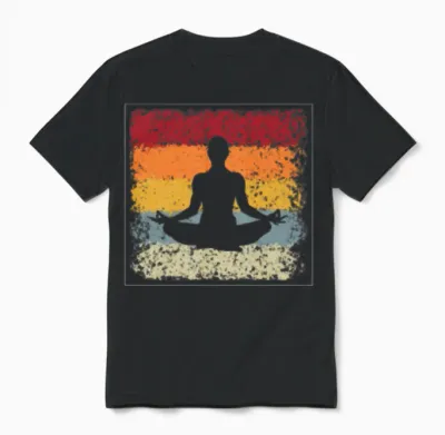 Meditation Retro Unisex T-Shirt - Black